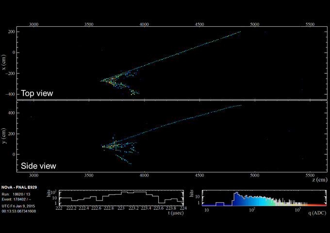 image of neutrino data from the NOvA experiment